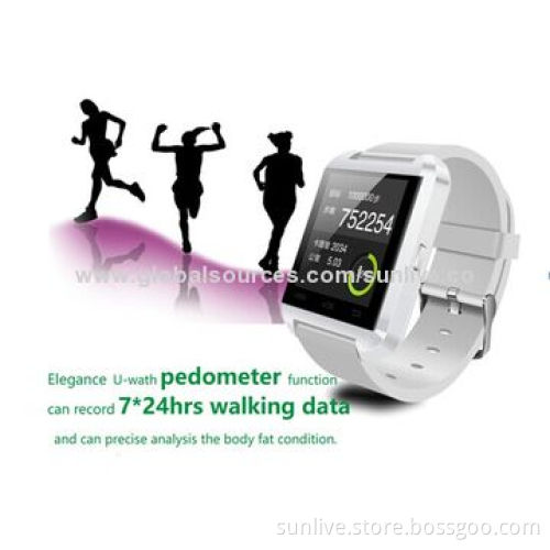 U8 smart Bluetooth watch, works w/ iPhone/Android mobile phone, with anti-lost waterproof function